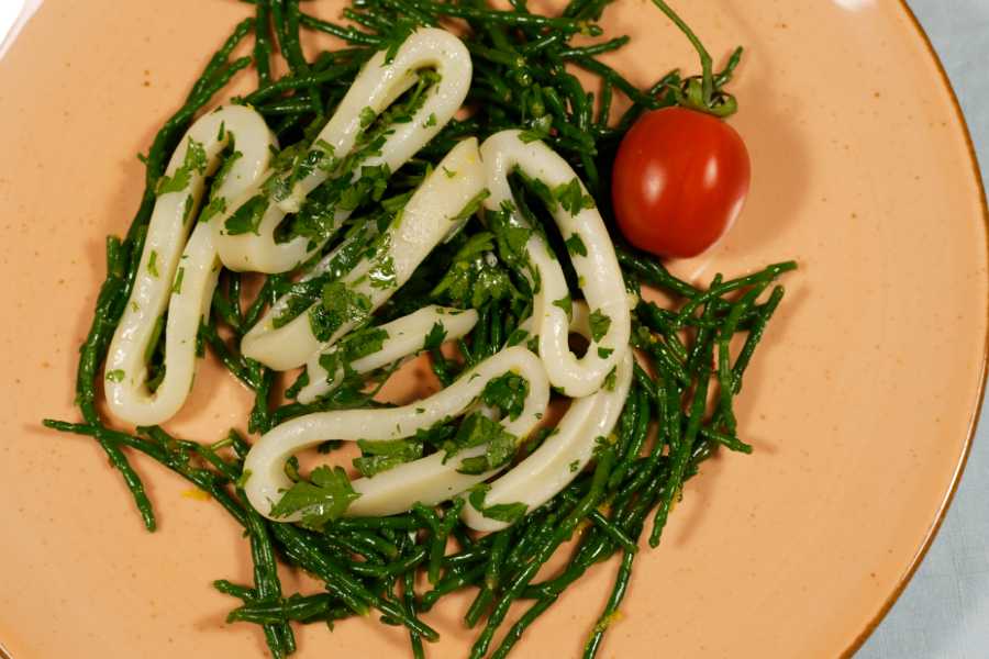 Salicornia Salat mit Tintenfisch – Evibi