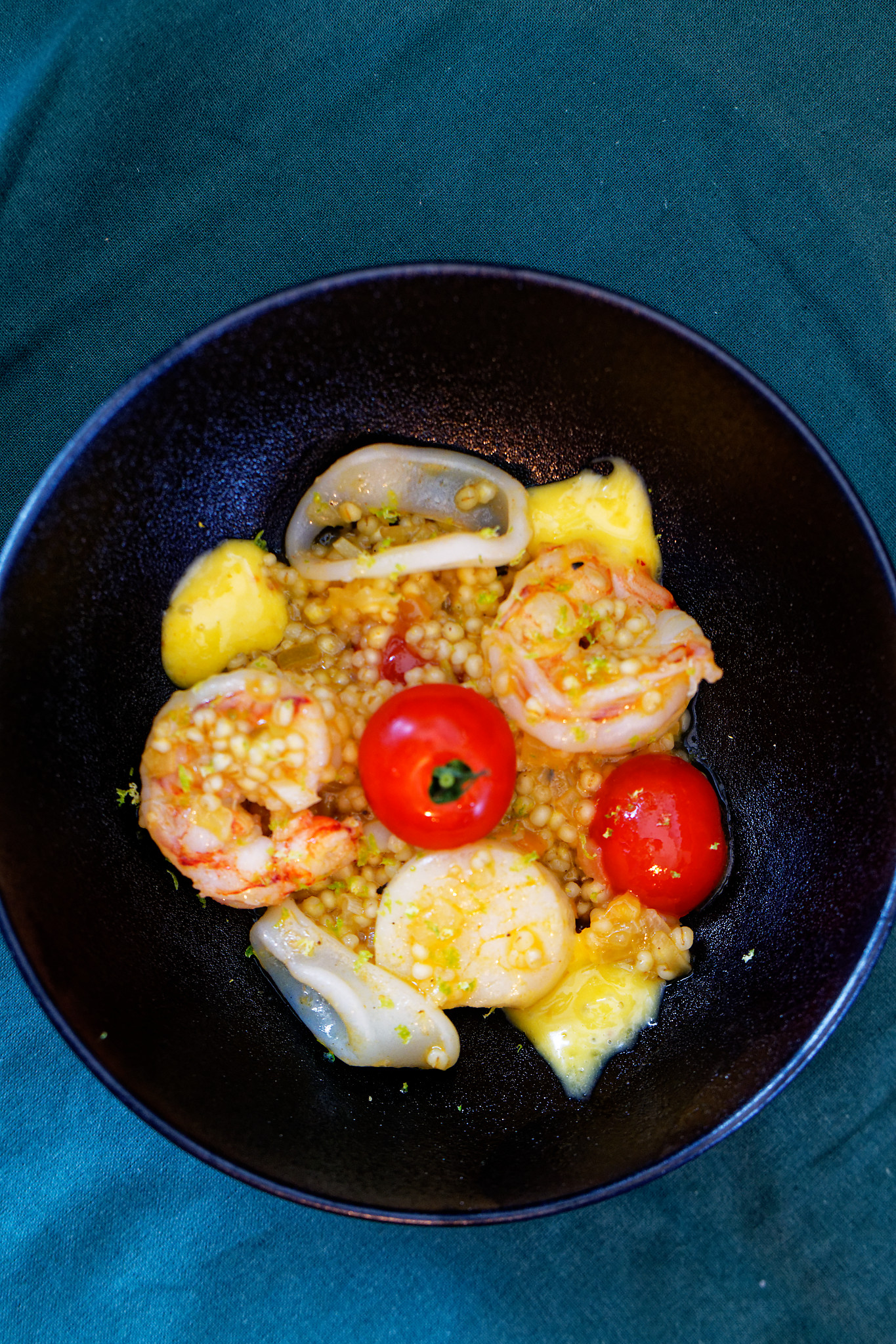 Graupenrisotto mit Meeresfrüchte